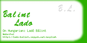 balint lado business card